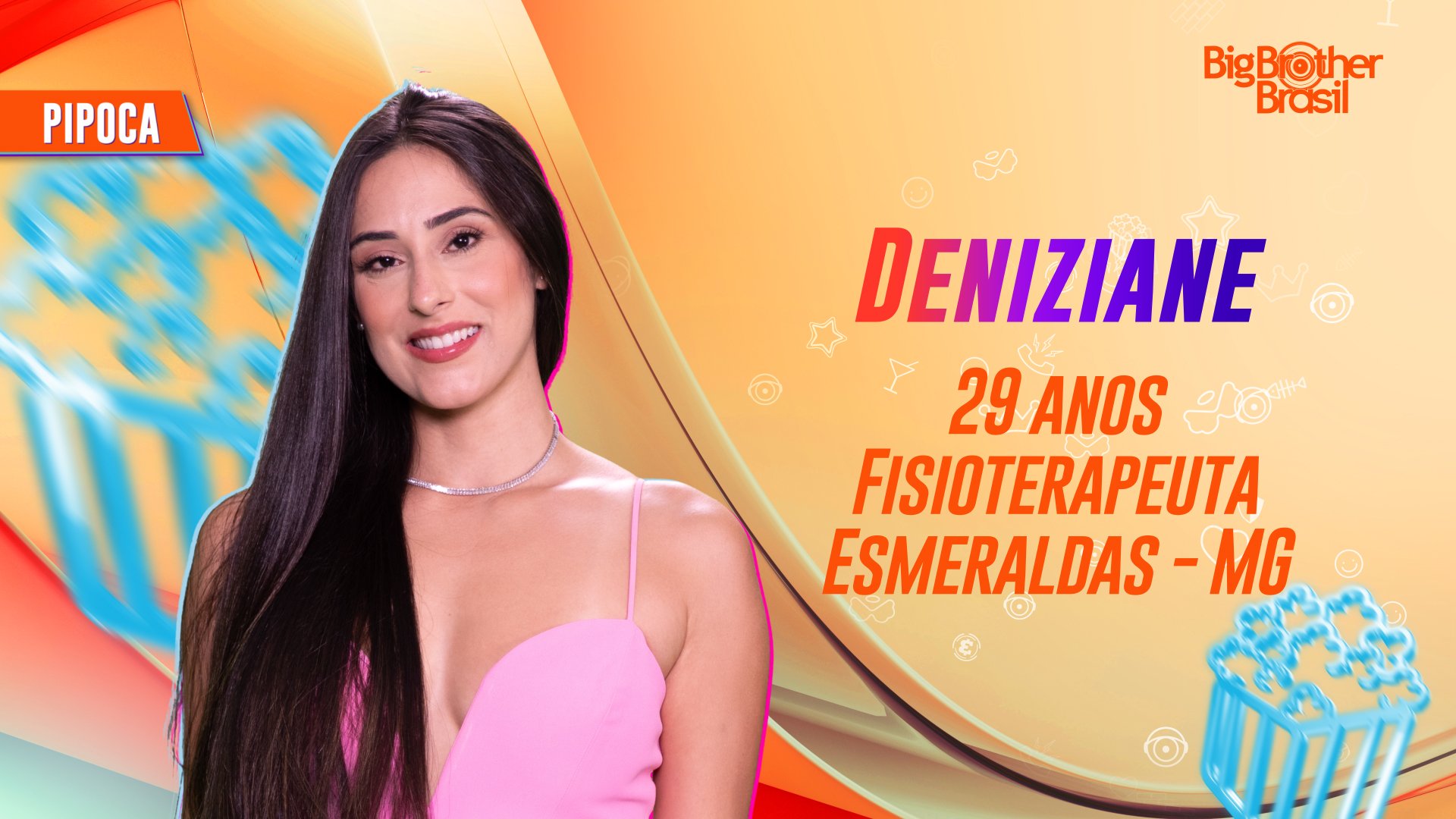 Deniziane é a nova participante do BBB24, integrante do Pipoca 37