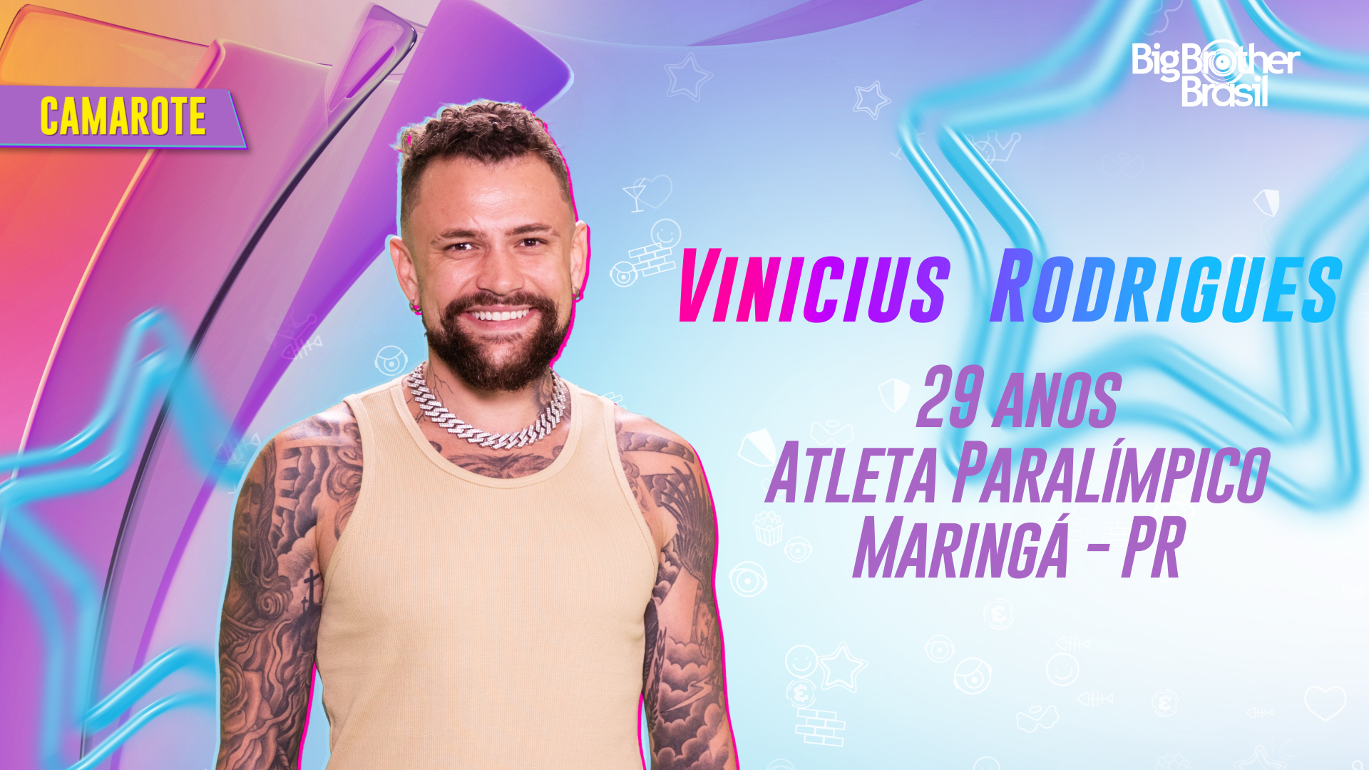 Vinicius Rodrigues é atleta e integrante do Camarote do BBB24 1