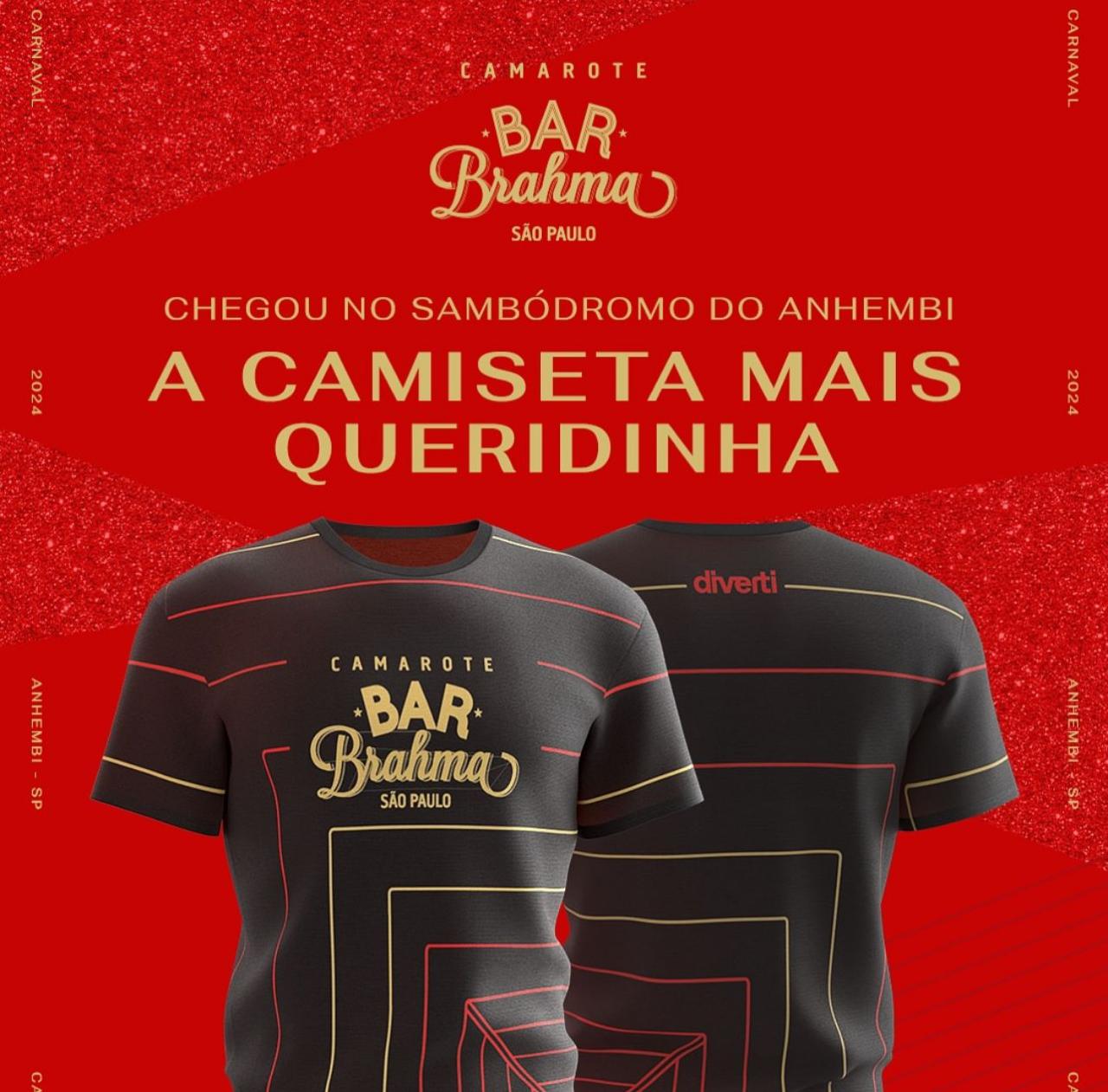 Camarote Bar Brahma 2024 tem camiseta produzida por Amir Slama