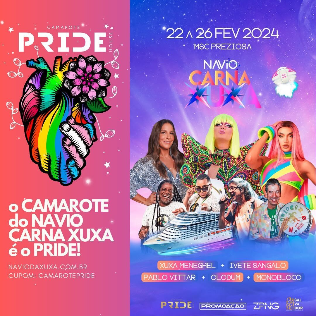 Camarote Pride embarca com exclusividade no Navio da Xuxa 1