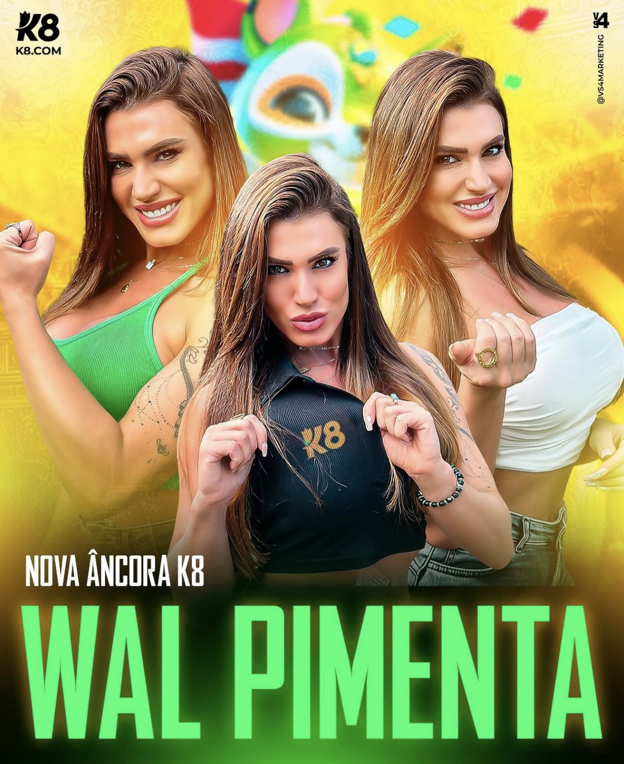 Wal Pimenta é anunciada como 'Âncora' da K8 Brazil 45