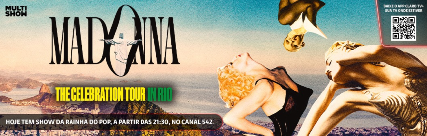 Madonna - The Celebration Tour In Rio no Multishow: clientes da Claro tv+ podem assistir a transmissão do show da rainha do pop