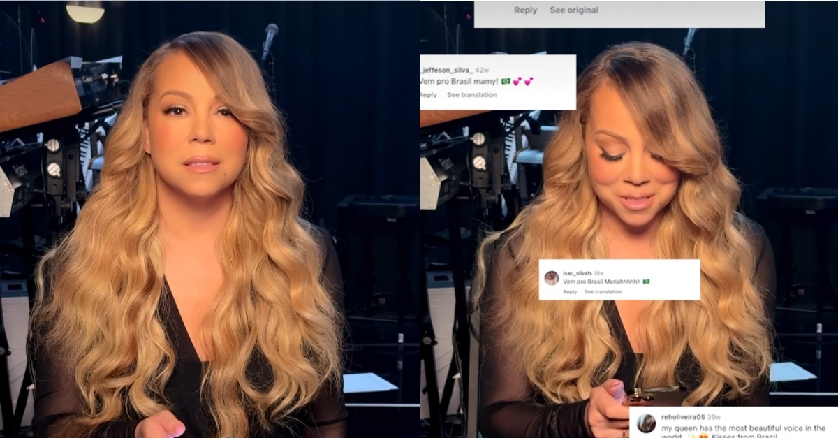 Mariah Carey lê comentários de Brasileiros “Come To Brazil”