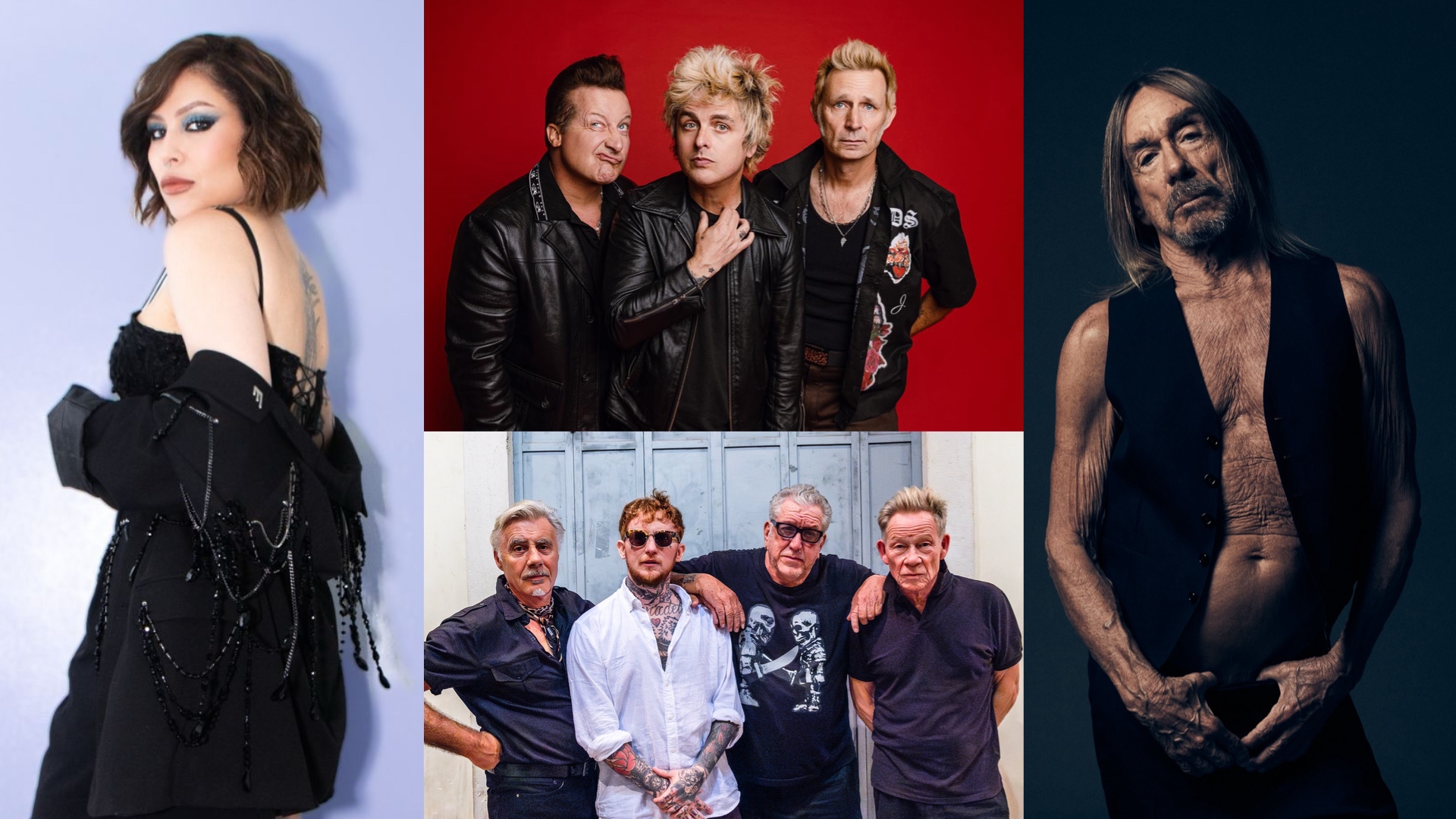 The Town 2025 confirma noite de rock com Green Day, Sex Pistols, Pitty e Iggy Pop