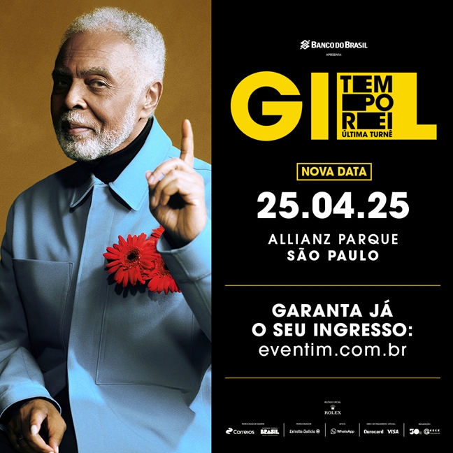 Gilberto Gil anuncia QUARTO show extra no Allianz Parque