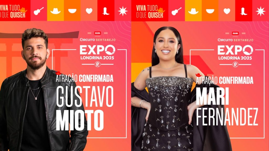 ExpoLondrina 2025 anuncia show Sunset de Mari Fernandez e Gustavo Mioto