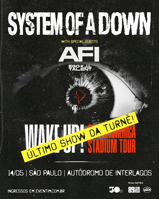 System Of A Down esgota duas datas em São Paulo e confirma terceira apresentação no Autódromo de Interlagos