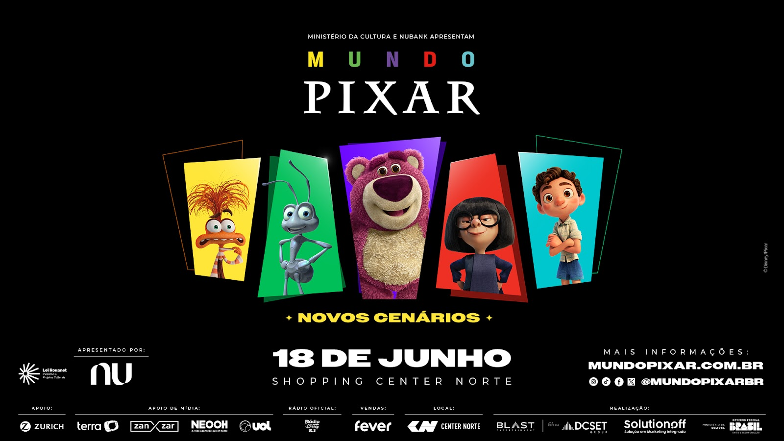 O evento será realizado no Shopping Center Norte e conta com 14 ambientes temáticos, incluindo novas salas de filmes que nunca participaram da exposição