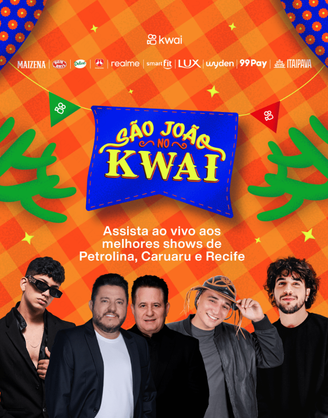 São João 2025 no Kwai: feriadão tem shows ao vivo de Gusttavo Lima, Elba, João Gomes e Wesley Safadão direto de PE