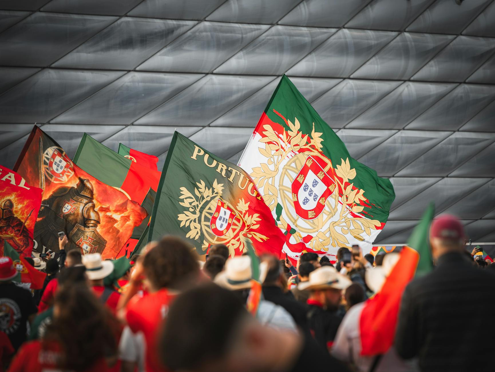 portuguese fans celebrating at allianz arena