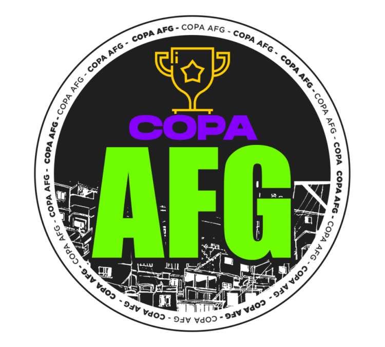 Logo da Copa AfroGames mostrando parte da comunidade e com a sigla na cor verde