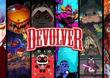 Banner da Devolver Digital, publicadora de jogos independente que estará presente na BGS 2025