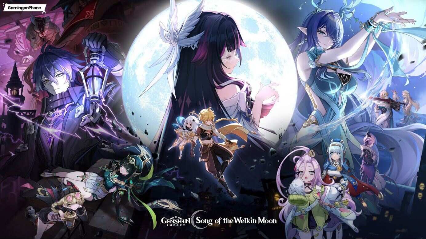 Imagem de Genshin Impact mostrando diversos personagens em sua nova atualização de Nod-Krai