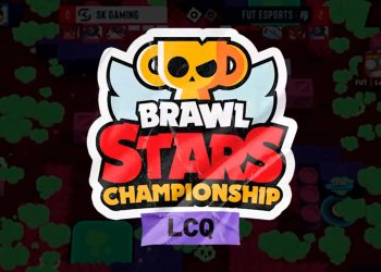 Logo oficial do Brawl Stars Championship LCQ em destaque sobre fundo do jogo.